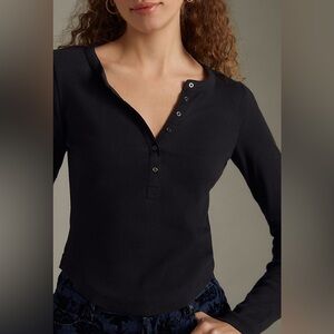 Pilcro by Anthropologie Womens Long-Sleeve Henley Size S
